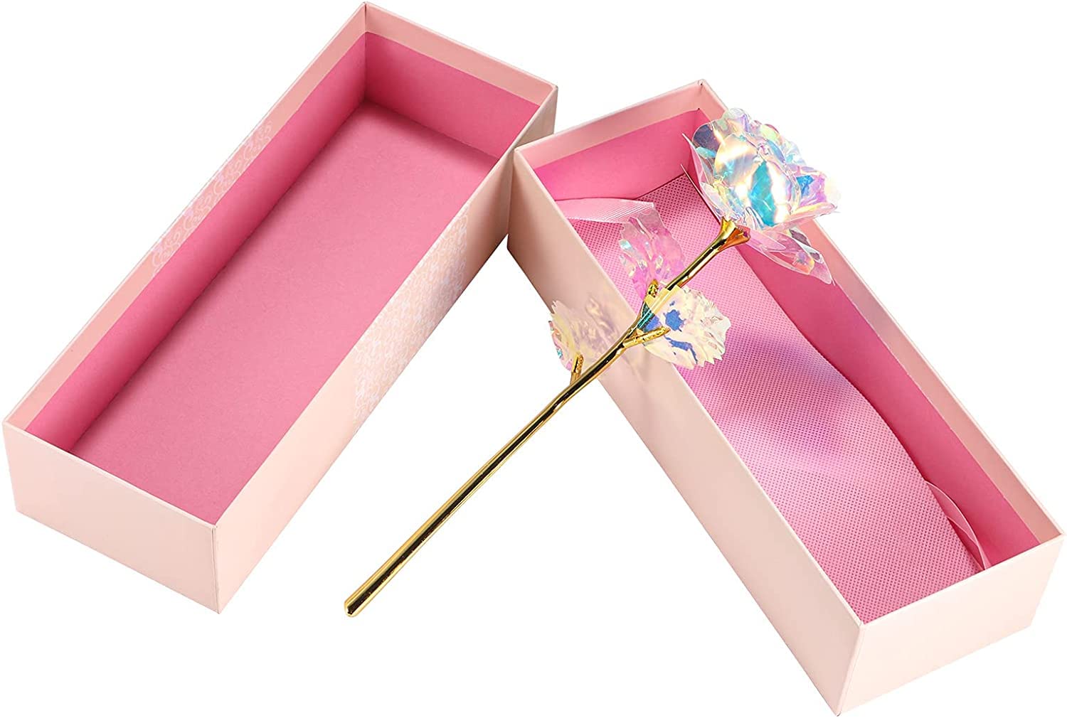 PIQIUQIU Rose Künstliche Infinity Rosen mit Herzständer, für Valentinstag Jubiläum Muttertag Geburtstag