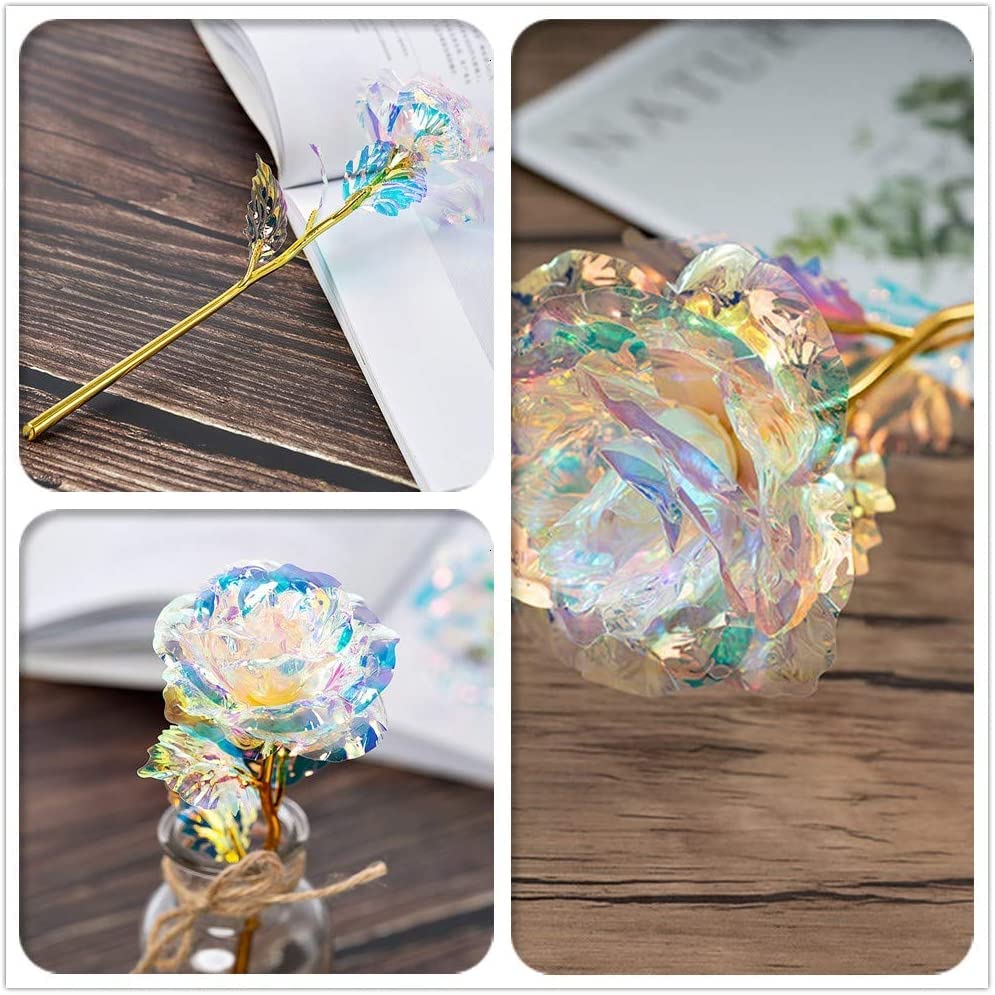 PIQIUQIU Rose Künstliche Infinity Rosen mit Herzständer, für Valentinstag Jubiläum Muttertag Geburtstag