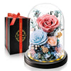 Ewige Rosa Rose im Glas I Romantisches Rose Geschenk für Sie I Infinity Blumen mit LED-Beleuchtung I Zeitloses Geschenk für Frau Freundin Mama Oma