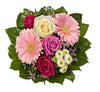 Dominik Blumen und Pflanzen, Blumenstrauß "Tango" aus 3 Rosen, Ranunkel, Chrysantheme und Gerbera