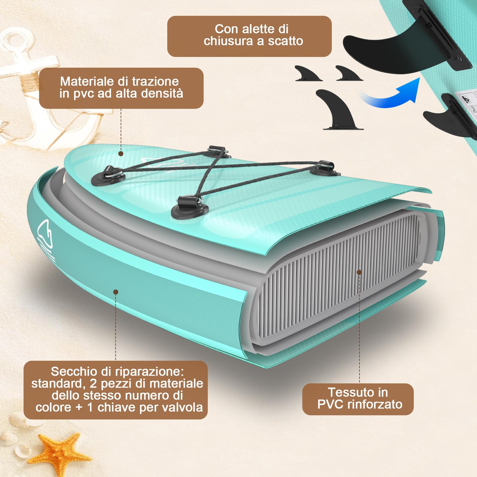 JUMMICO Aufblasbares Stand Up Paddle Board 320×80×15 cm | 2-in-1 SUP Board mit Sitz & Verstellbarem Paddel | Traglast bis 160 kg