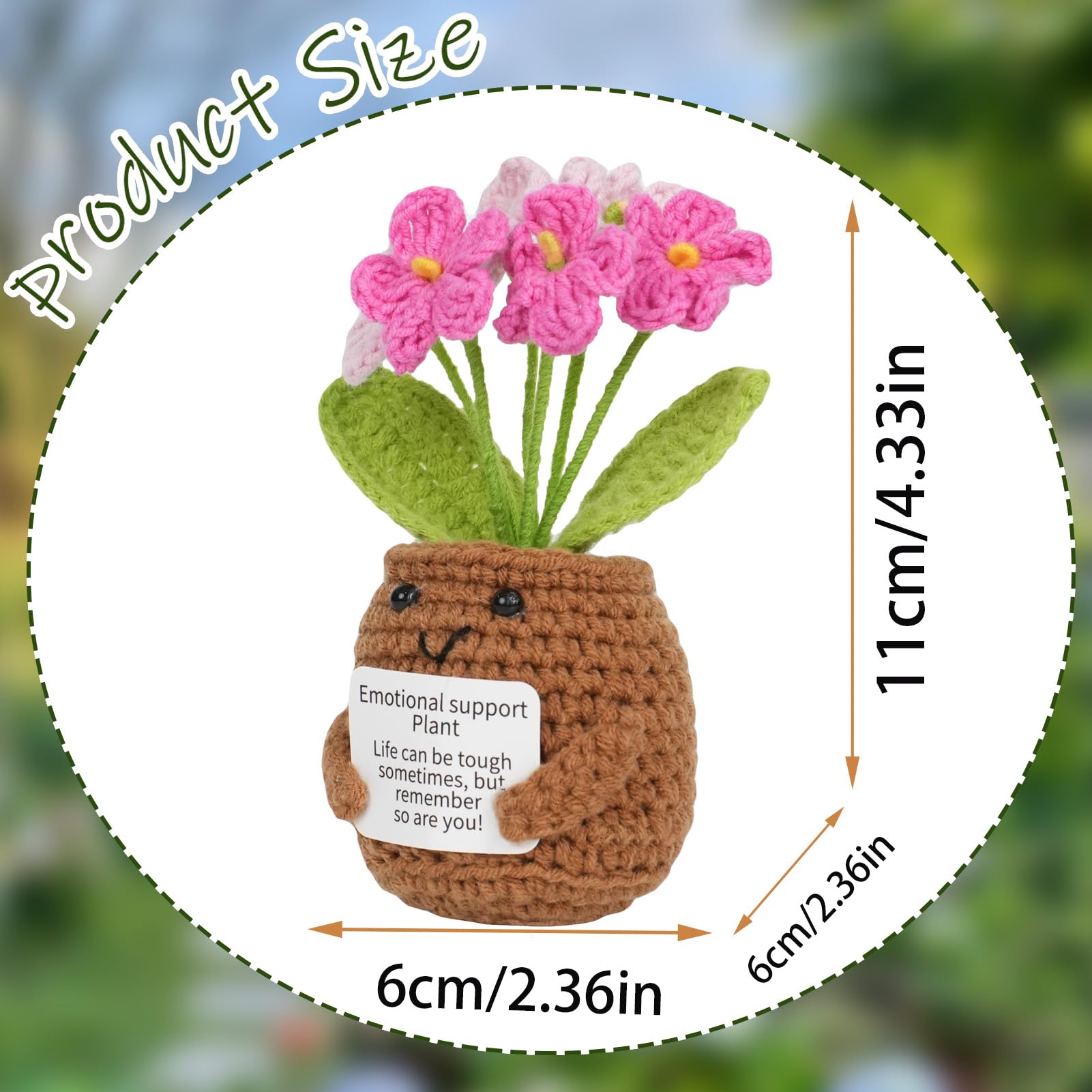 Aruigu Pocket Hug Vergissmeinnicht-Blumen - Positive Potato Kartoffel Serien Gehäkelte Glücksbringer Gute Besserung Genesungsgeschenke Geschenke