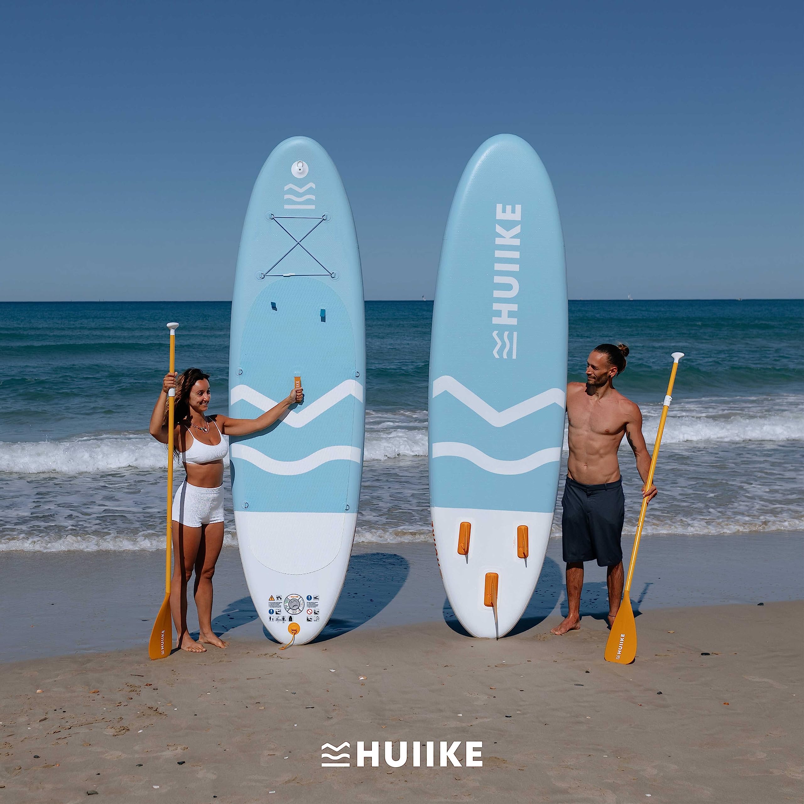 HUIIKE Aufblasbares Stand Up Paddle Board 305×84×15 cm | Komplettset mit Paddel, Finnen & Pumpe | Stabiles & Widerstandsfähiges SUP 130 kg