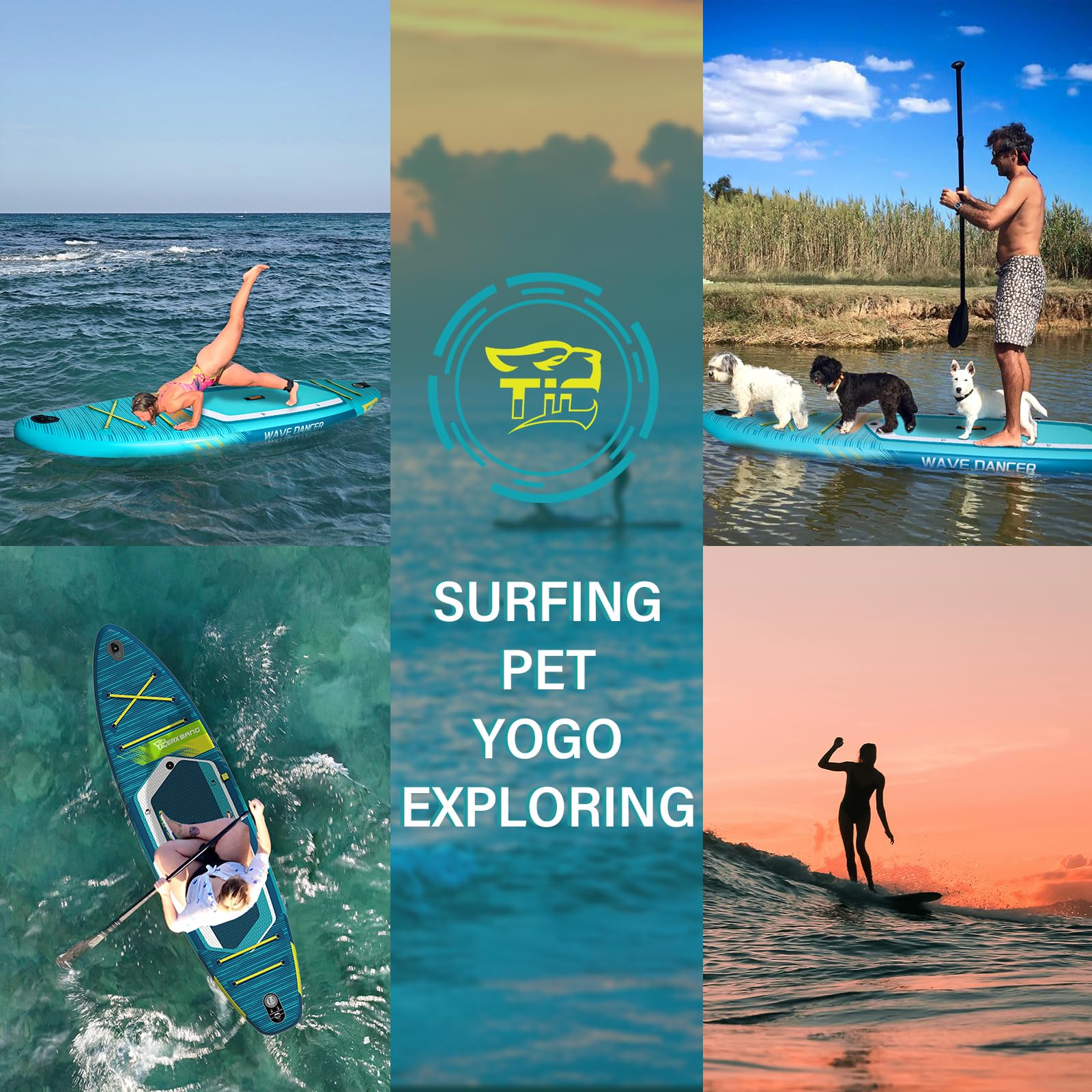 TIGERXBANG Aufblasbares Stand Up Paddle Board 335×86×15 cm – Premium SUP Set mit komplettem Zubehör | Vielseitiges Paddleboard für Erwachsene