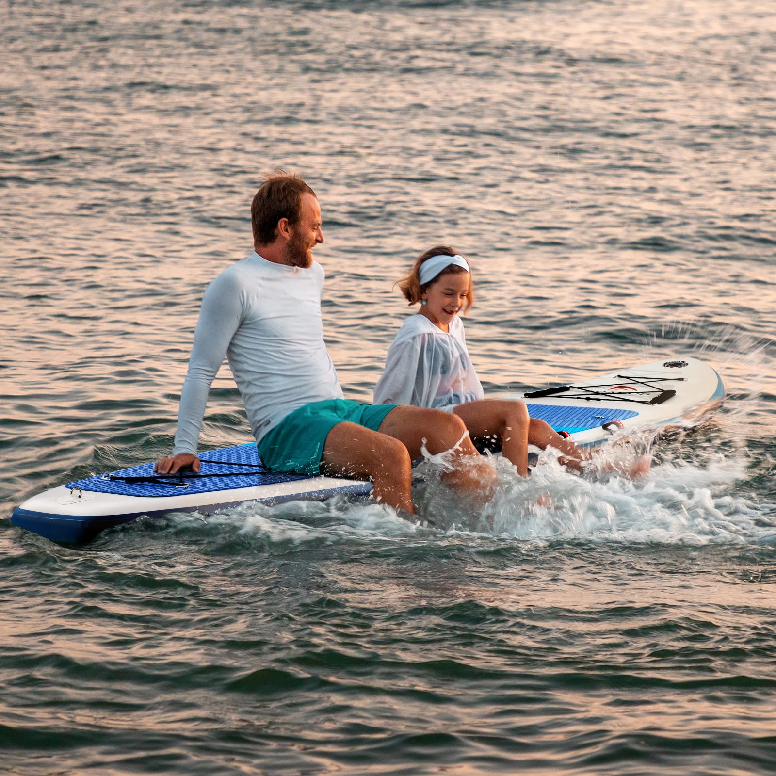 Abahub SUP Board aufblasbar 320×78×15 cm | Stand Up Paddle Board Set mit Paddel & Kajaksitz | Blau/Grün/Orange/Rot