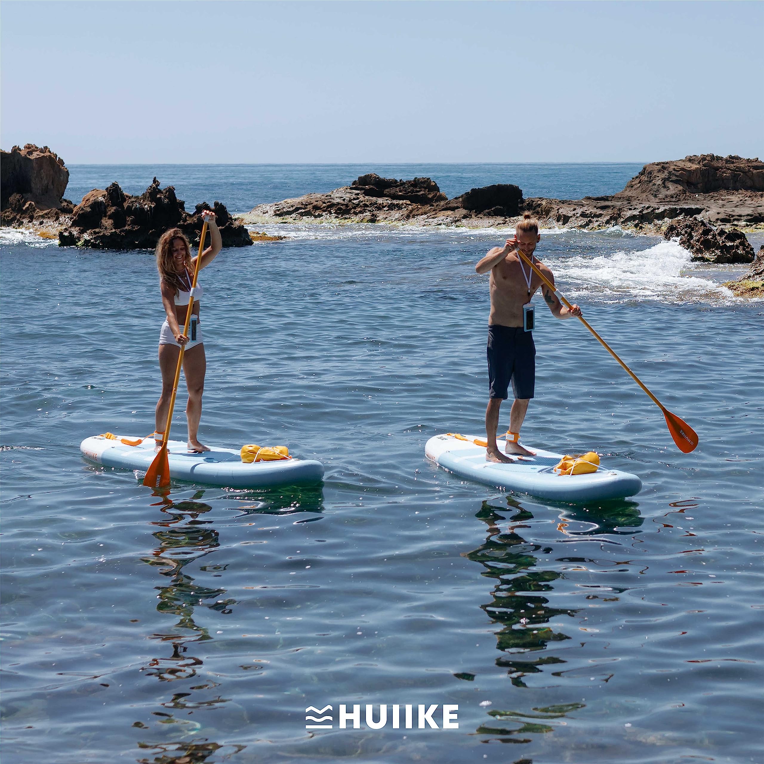 HUIIKE Aufblasbares Stand Up Paddle Board 305×84×15 cm | Komplettset mit Paddel, Finnen & Pumpe | Stabiles & Widerstandsfähiges SUP 130 kg