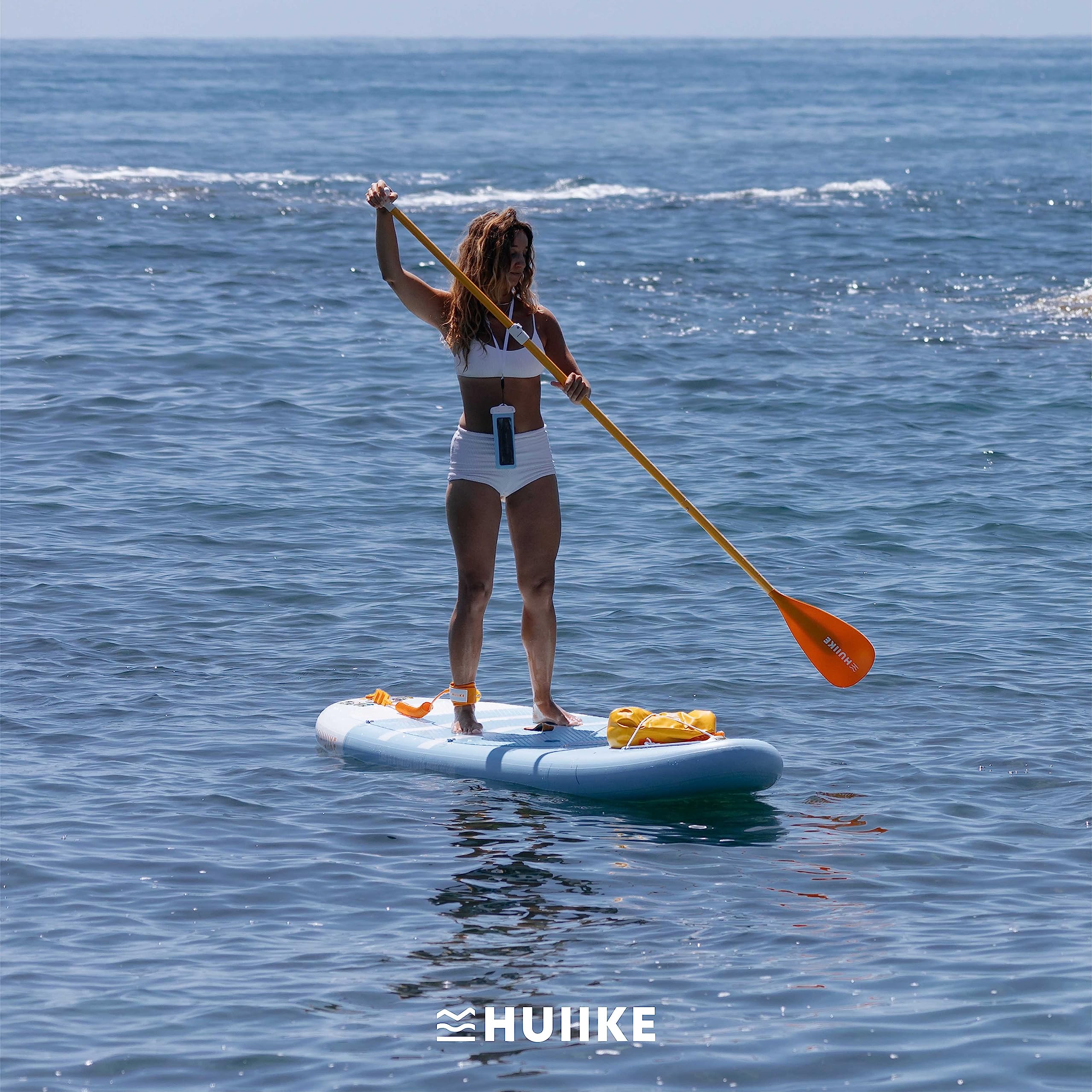 HUIIKE Aufblasbares Stand Up Paddle Board 305×84×15 cm | Komplettset mit Paddel, Finnen & Pumpe | Stabiles & Widerstandsfähiges SUP 130 kg