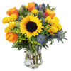 Blumenstrauß Sonnenkuss, Gelber Blumenstrauß mit Sonnenblumen, Sommerstrauß, 7-Tage-Frischegarantie, Qualität vom Floristen, Ideales Blumengeschenk